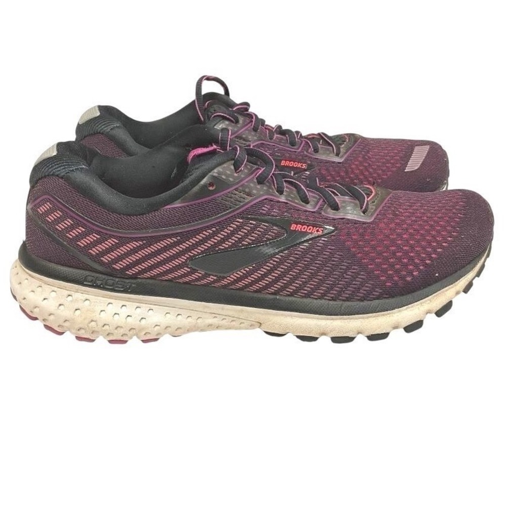 Brooks Shoe Women's Ghost‎ 12 Running Shoes Black Pink Size 9.5 Athletic